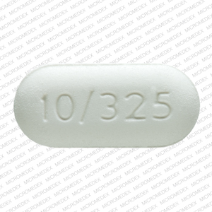 Acetaminophen and oxycodone hydrochloride 325 mg / 10 mg 10/325 M523 Back