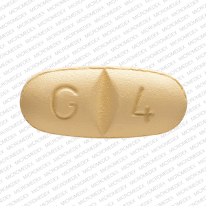 Pill G 4 Yellow Oval is Oxcarbazepine