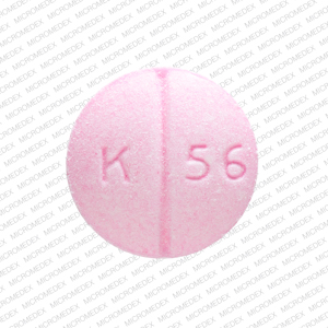 Pill K 56 Pink Round is Oxycodone Hydrochloride