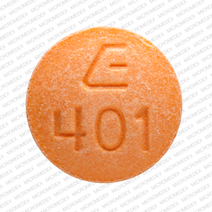 Amphetamine and dextroamphetamine 20 mg E 401 Front