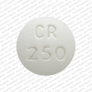 Ciprofloxacin hydrochloride 250 mg CR 250 > Back