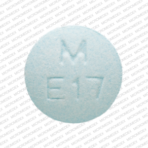 Pill M E17 Blue Round is Enalapril Maleate
