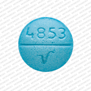 4853 V Pill Blue Round 8mm Pill Identifier Drugs Com