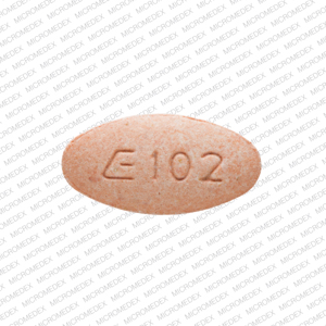Lisinopril 20 mg E 102 Back