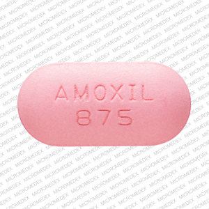 Pill AMOXIL 875 Pink Oval is Amoxil