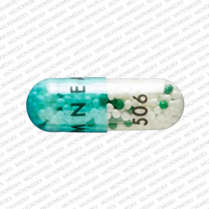 Pill AMNEAL 506 Blue Capsule-shape is Indomethacin Extended Release