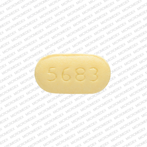 Pill V 5683 Yellow Capsule-shape is Risperidone
