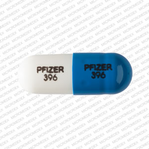 PFIZER 396 PFIZER 396 Pill Blue & White Capsule/Oblong - Pill