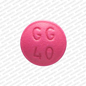 GG 40 Pill Images Pink / Round.