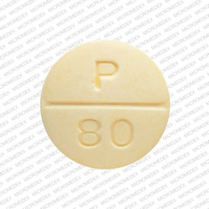 Propranolol hydrochloride 80 mg P 80 Back