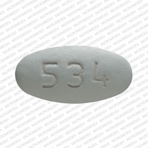Divalproex sodium extended-release 500 mg R 534 Back