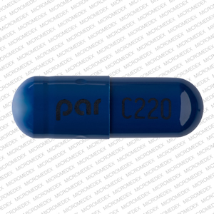 Pill par C220 Blue Capsule/Oblong is Potassium Chloride Extended-Release