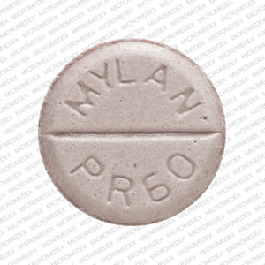 Propranolol hydrochloride 60 mg MYLAN PR60 60 Front