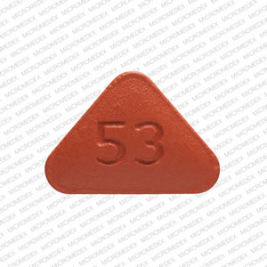 H 53 Pill Images Brown Three Sided