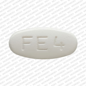 Pill M FE4 White Oval is Fenofibrate