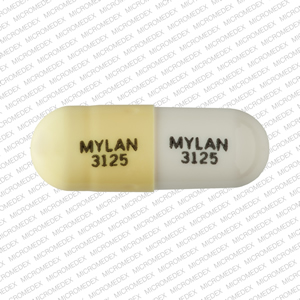 Pill MYLAN 3125 MYLAN 3125 White & Yellow Capsule/Oblong is Doxepin Hydrochloride