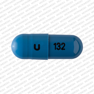 Pill U 132 Blue Capsule/Oblong is Zaleplon