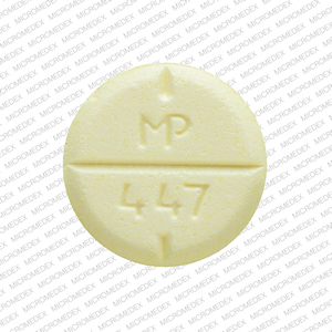 Amphetamine and dextroamphetamine 30 mg MP 447 Front