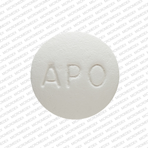 Pill APO QUE 200 White Round is Quetiapine Fumarate