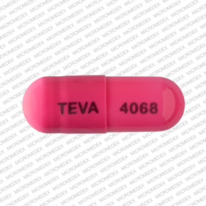 Pill TEVA 4068 Pink Capsule-shape is Prazosin Hydrochloride