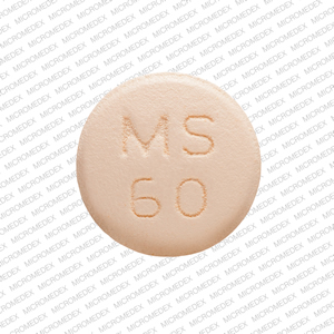 Morphine sulfate extended release 60 mg M MS 60 Back