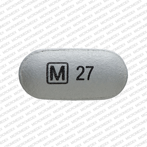 Pill M 27 Gray Capsule/Oblong is Methylphenidate Hydrochloride Extended-Release