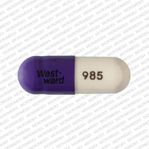 Pill West-ward 985 Purple Capsule/Oblong is Cefaclor