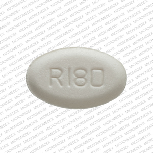 Pill R180 White Oval is Tizanidine Hydrochloride
