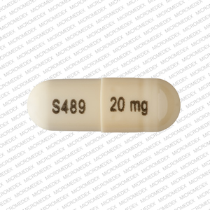 Pill S489 20 mg White Capsule-shape is Vyvanse