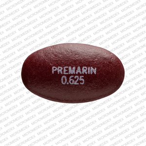Pill PREMARIN 0.625 Maroon Oval is Premarin