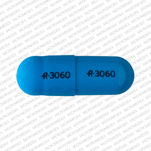 Pill R 3060 R 3060 Blue Capsule/Oblong is Amphetamine and Dextroamphetamine Extended Release