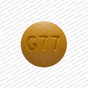 Pill G77 Brown Round is Oxymorphone Hydrochloride Extended-Release