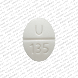 U 135 Pill Images White Elliptical Oval