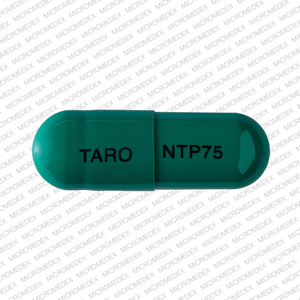 Pill TARO NTP 75 Green Capsule/Oblong is Nortriptyline Hydrochloride