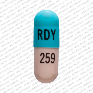 RDY 259 Pill Blue Pink Capsule/Oblong - Pill Identifier