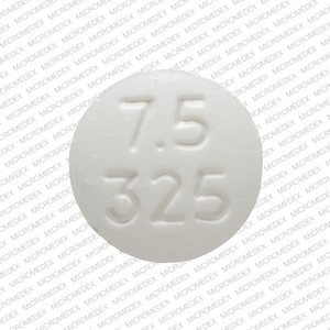 Acetaminophen and oxycodone hydrochloride 325 mg / 7.5 mg RP 7.5 325 Front