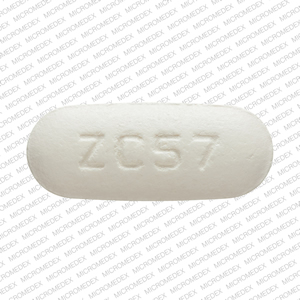 Pill ZC57 White Capsule/Oblong is Levofloxacin