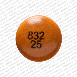 Pill 832 25 Yellow Round is Chlorpromazine Hydrochloride