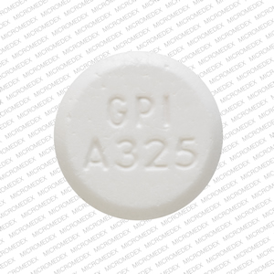 Acetaminophen 325 mg GPI A325 Front