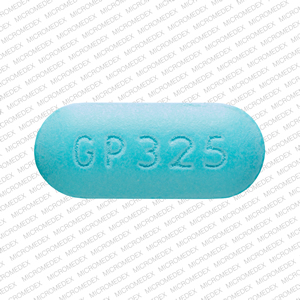 Pill GP 325 Blue Capsule-shape is Acetaminophen and Diphenhydramine Hydrochloride