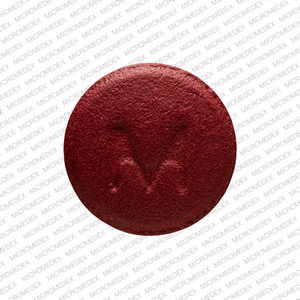 M P2 Pill Maroon Round 8mm - Pill Identifier