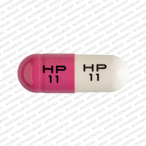 Pill HP 11 HP 11 Pink & White Capsule-shape is Indomethacin