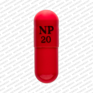 Pill NP 20 Orange Capsule-shape is Piroxicam