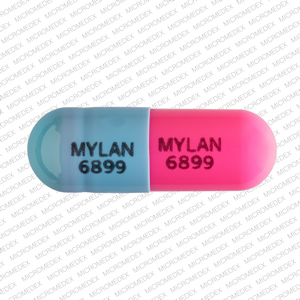 Pill MYLAN 6899 MYLAN 6899 Blue Capsule/Oblong is Amlodipine Besylate and Benazepril Hydrochloride