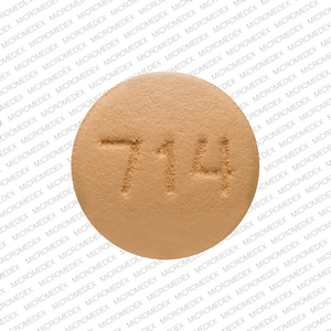 Pill M 714 Orange Round is Risedronate Sodium