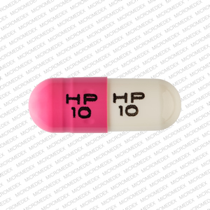 Pill HP 10 HP 10 Pink & White Capsule-shape is Indomethacin