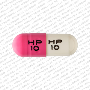 Pill HP 10 HP 10 Pink & White Capsule/Oblong is Indomethacin