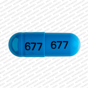 Pill 677 677 Blue Capsule/Oblong is Diltiazem Hydrochloride Extended-Release (CD)