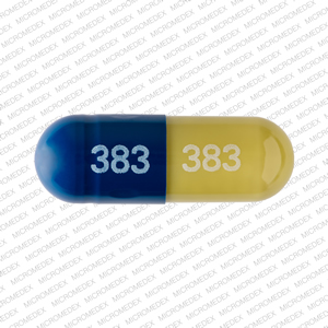 Pill 383 383 Blue Capsule-shape is Duloxetine Hydrochloride Delayed-Release