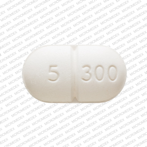 Pill VICODIN 5 300 is Vicodin 300 mg / 5 mg